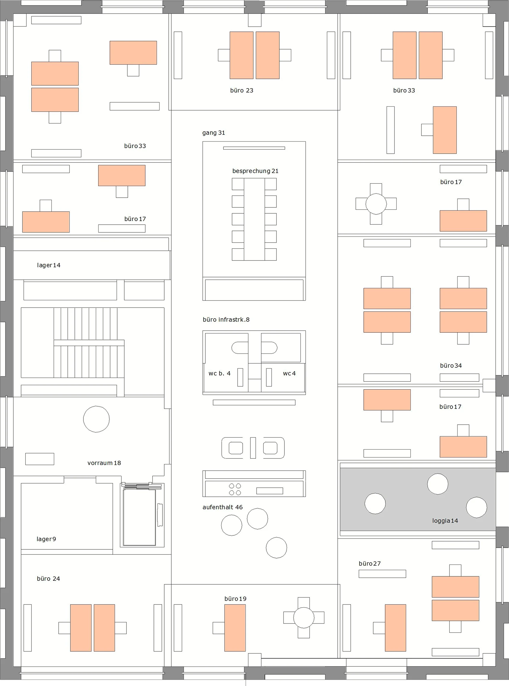 Grundriss OG5 – Büro, ca. 430 m²